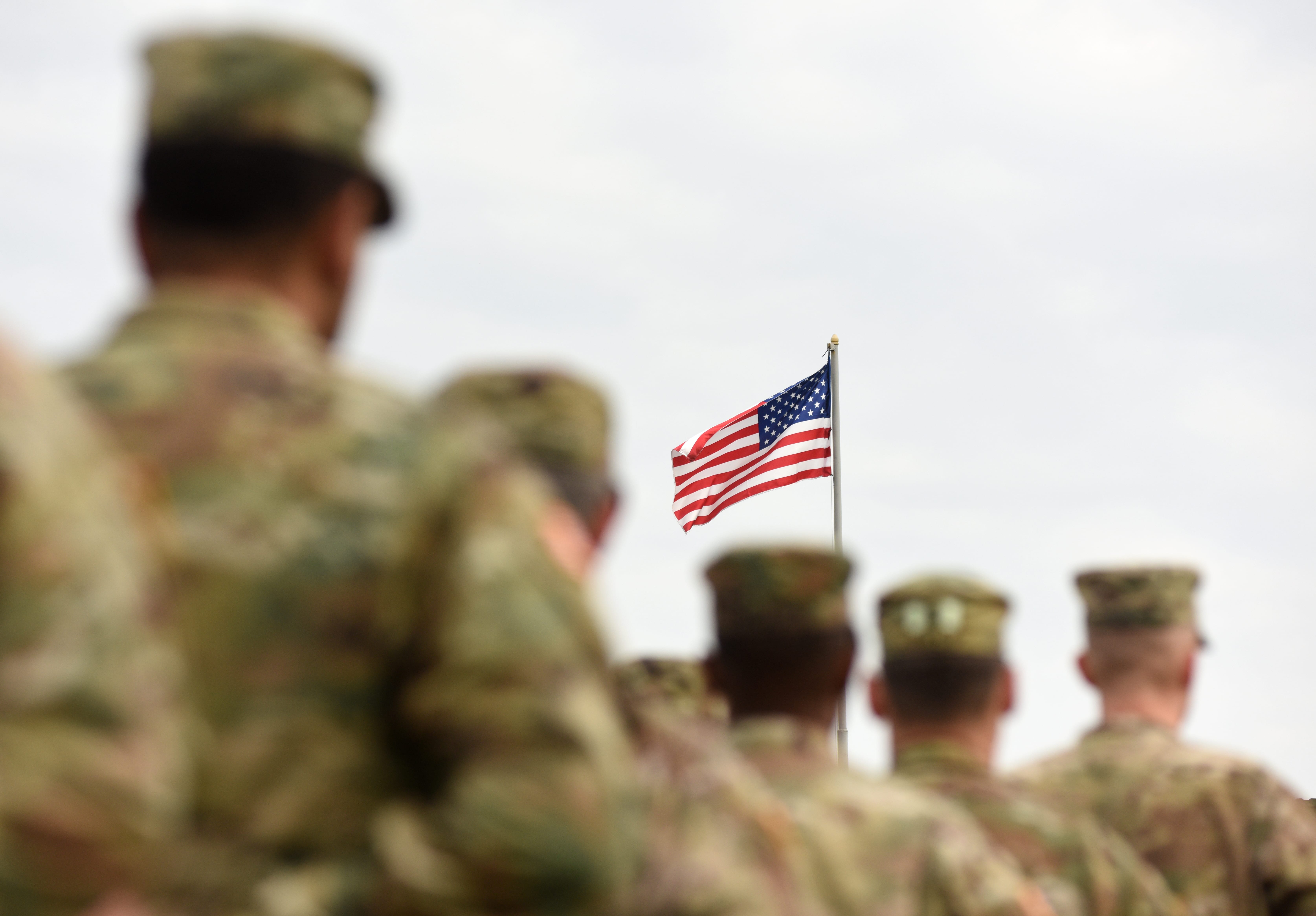 American Soldiers and US Flag.