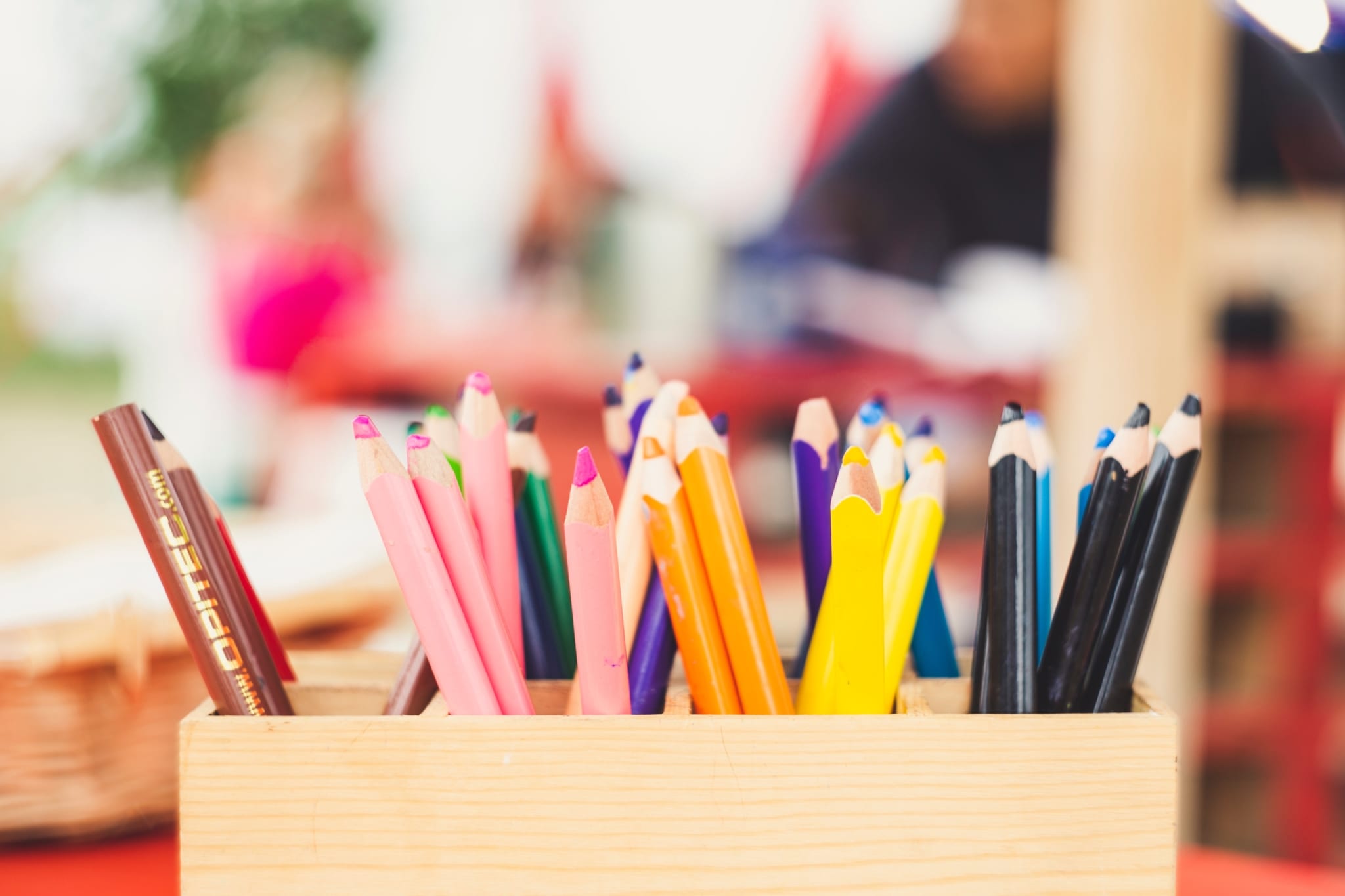 An array of colored pencils