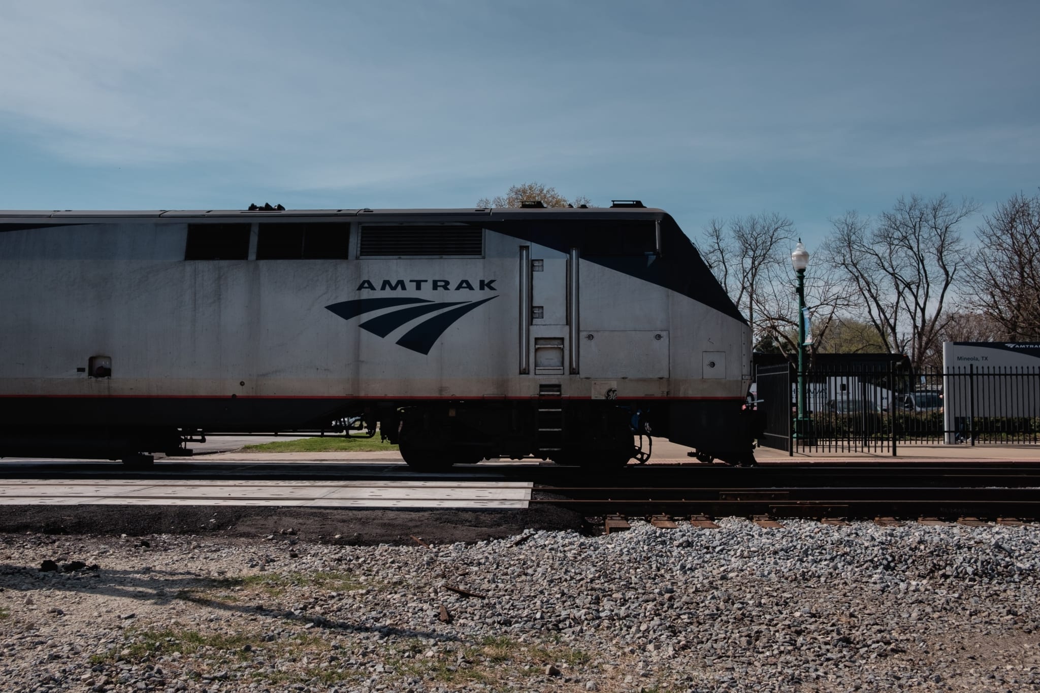 Side of an Amtrak train